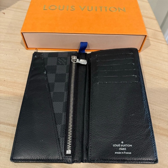 Rare LOUIS VUITTON Black & Gray Graphite Brazza Wallet - Picture 6 of 9